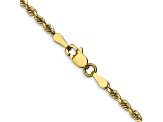 10k Yellow Gold 2.25mm Solid Diamond-Cut Quadruple Rope 16 Inch Chain