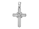 Rhodium Over 14K White Gold Passion Cross Pendant