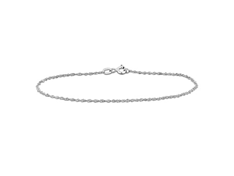 14K White Gold 1.2mm Singapore Bracelet