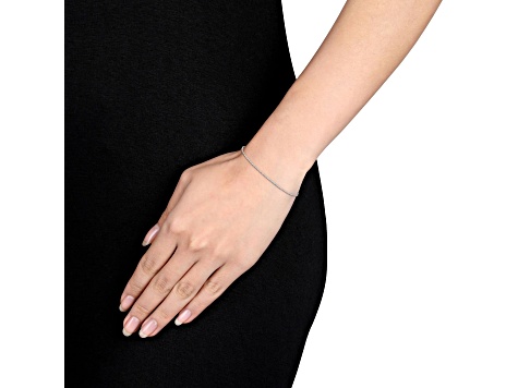 14K White Gold 1.2mm Singapore Bracelet