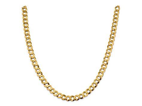 14k Yellow Gold 8.3mm Flat Cuban 24 Inch Chain
