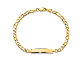 10k Yellow Gold Children's Curb Link ID Bracelet