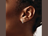Rhodium Over 14K White Gold Hoop Earrings