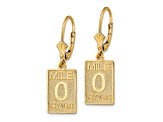 14k Yellow Gold Textured Mile Marker 0 Key West Earrings