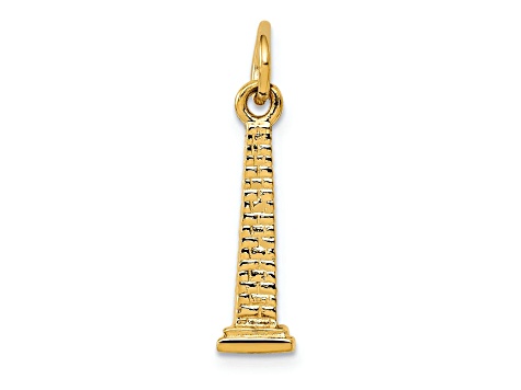 14k Yellow Gold Textured Washington Monument Charm Pendant