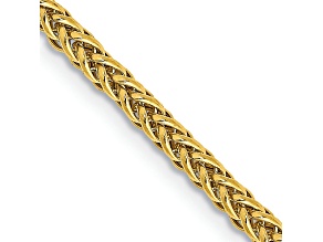 14k Yellow Gold 2.35mm 3-Wire Wheat Link 16 Inch Chain