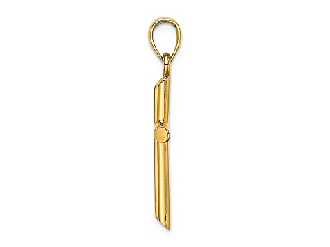 14k Yellow Gold 3D Polished Cylinder Cross Pendant