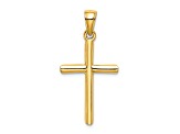 14k Yellow Gold 3D Polished Cylinder Cross Pendant