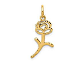 10K Yellow Gold Rose Charm