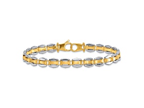 14K Two-tone Polished 8 Inch Fancy Link Bracelet