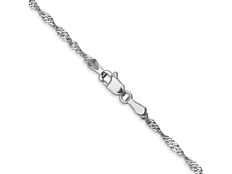 14K White Gold 1.7mm Singapore Chain Bracelet