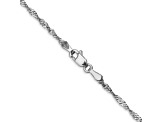 14K White Gold 1.7mm Singapore Chain Bracelet