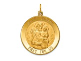 14k Yellow Gold Polished and Satin Large Round St. Joseph Medal Pendant
