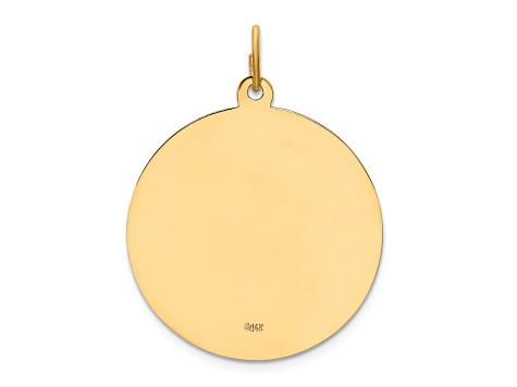 14k Yellow Gold Polished and Satin Large Round St. Joseph Medal Pendant