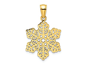 14k Yellow Gold Polished Snowflake Pendant
