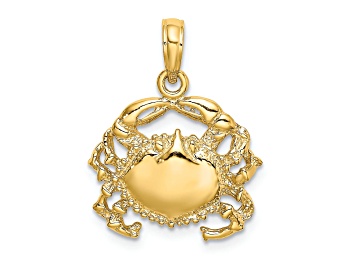 Picture of 14k Yellow Gold Textured Crab Charm