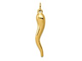 14k Yellow Gold 3D Italian Horn Pendant