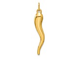 14k Yellow Gold 3D Italian Horn Pendant