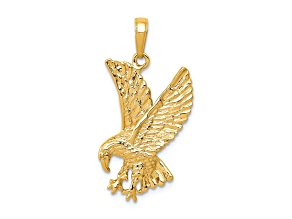 10K Yellow Gold Textured Eagle Charm