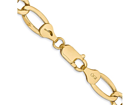 14k Yellow Gold 7.3mm Figaro Link 20 Inch Chain