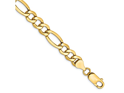 14k Yellow Gold 7.3mm Figaro Link 20 Inch Chain