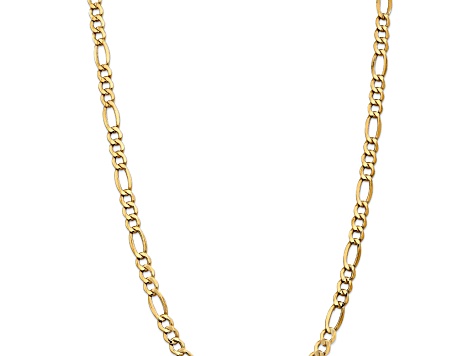 14k Yellow Gold 7.3mm Figaro Link 22 Inch Chain