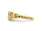 14K Yellow Gold Peace Sign Toe Ring