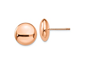 14k Rose Gold Polished 12mm Button Stud Earrings