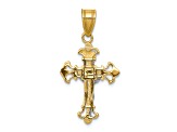 14K Yellow and White Gold INRI Crucifix Charm