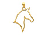 14K Yellow Gold Polished Cut Out Horse Head Pendant