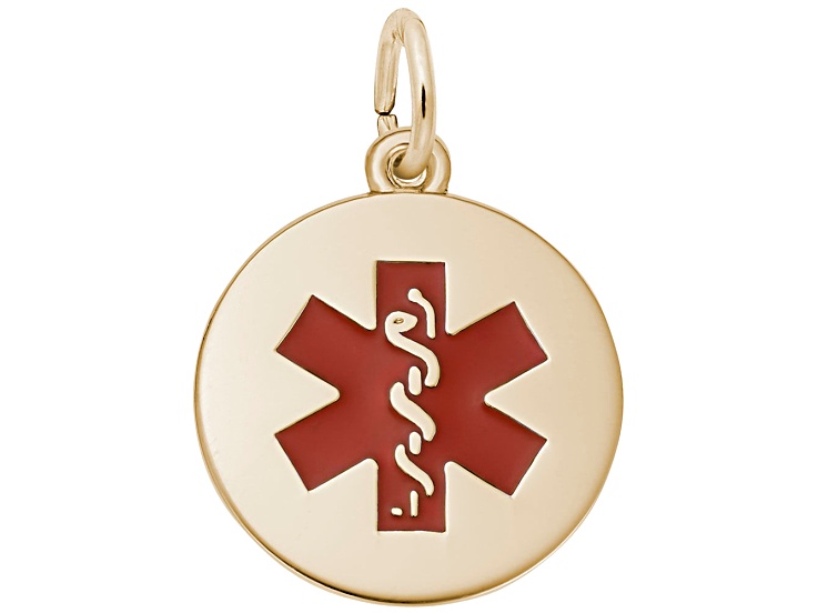 14K Yellow Gold Medical Symbol Charm