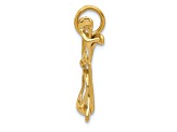14k Yellow Gold Textured Moveable Glasses Charm Pendant