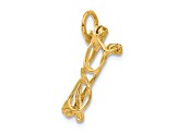 14k Yellow Gold Textured Moveable Glasses Charm Pendant