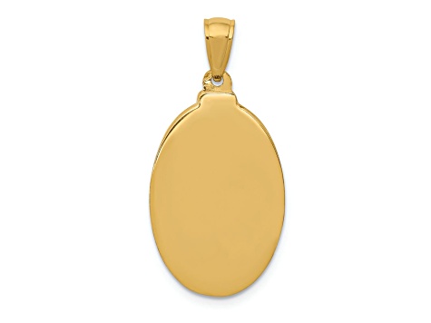 14k Yellow Gold Satin Saint Theresa Oval Medal Pendant