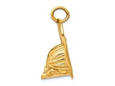 14k Yellow Gold Textured Large Fireman's Hat Charm Pendant