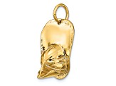 14k Yellow Gold Textured Large Fireman's Hat Charm Pendant