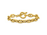 14K Yellow Gold 8mm Anchor Link 8 inch Toggle Bracelet