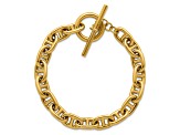 14K Yellow Gold 8mm Anchor Link 8 inch Toggle Bracelet