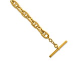 14K Yellow Gold 8mm Anchor Link 8 inch Toggle Bracelet