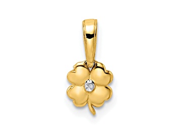 Picture of 14K Yellow Gold Diamond-cut 4 Leaf Clover Pendant