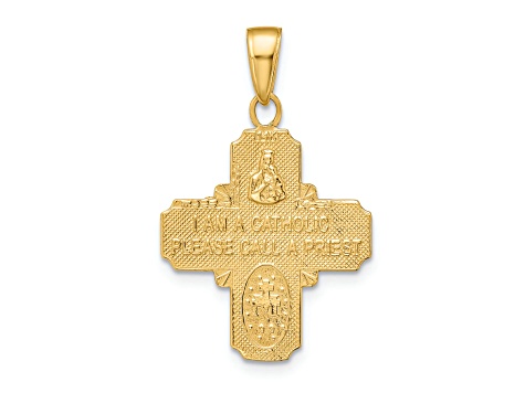 14K Yellow Gold 4-Way Medal Pendant