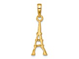 14k Yellow Gold Textured Eiffel Tower Pendant