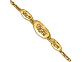 14K Yellow Gold Polished and Textured Fancy Plus 1.5-inch Ext. Bracelet