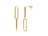 14K Yellow Gold Elongated Flat Link Dangle Earrings