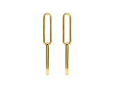 14K Yellow Gold Elongated Flat Link Dangle Earrings