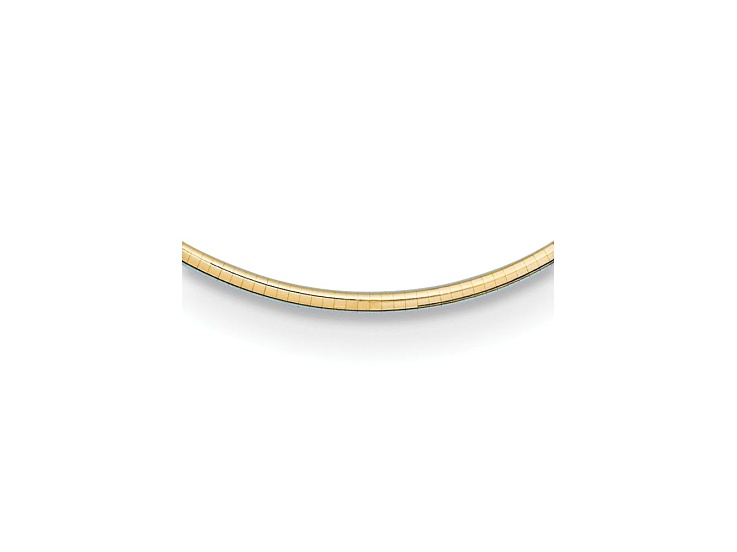 18K Yellow Gold 3.2mm Domed 16-inch Omega Necklace