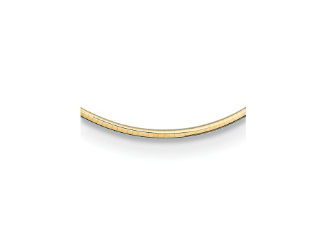 18K Yellow Gold 3.2mm Domed 16-inch Omega Necklace