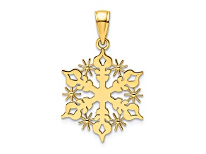 14k Yellow Gold Polished Snowflake Pendant