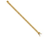 14K Yellow Gold 6.8mm Hand-Polished Flat Beveled Curb Link Bracelet