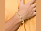 14K Yellow Gold 6.8mm Hand-Polished Flat Beveled Curb Link Bracelet